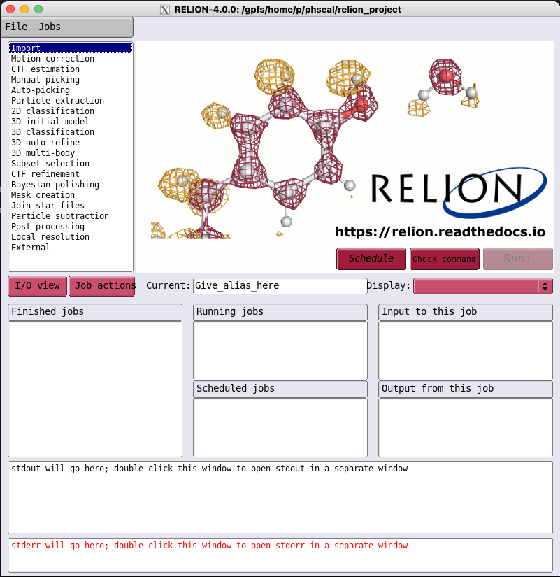 RELION main GUI