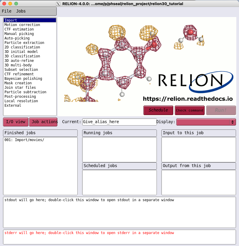 RELION main GUI